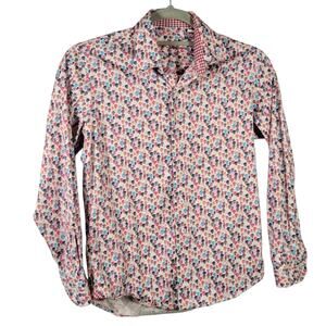 Robert Graham Shirt Skull Print Men's XXS or Youth L Stretch Cotton Long Sleeve